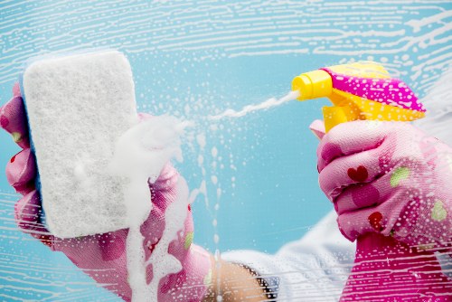 Deep cleaning equipment used on a living room chair